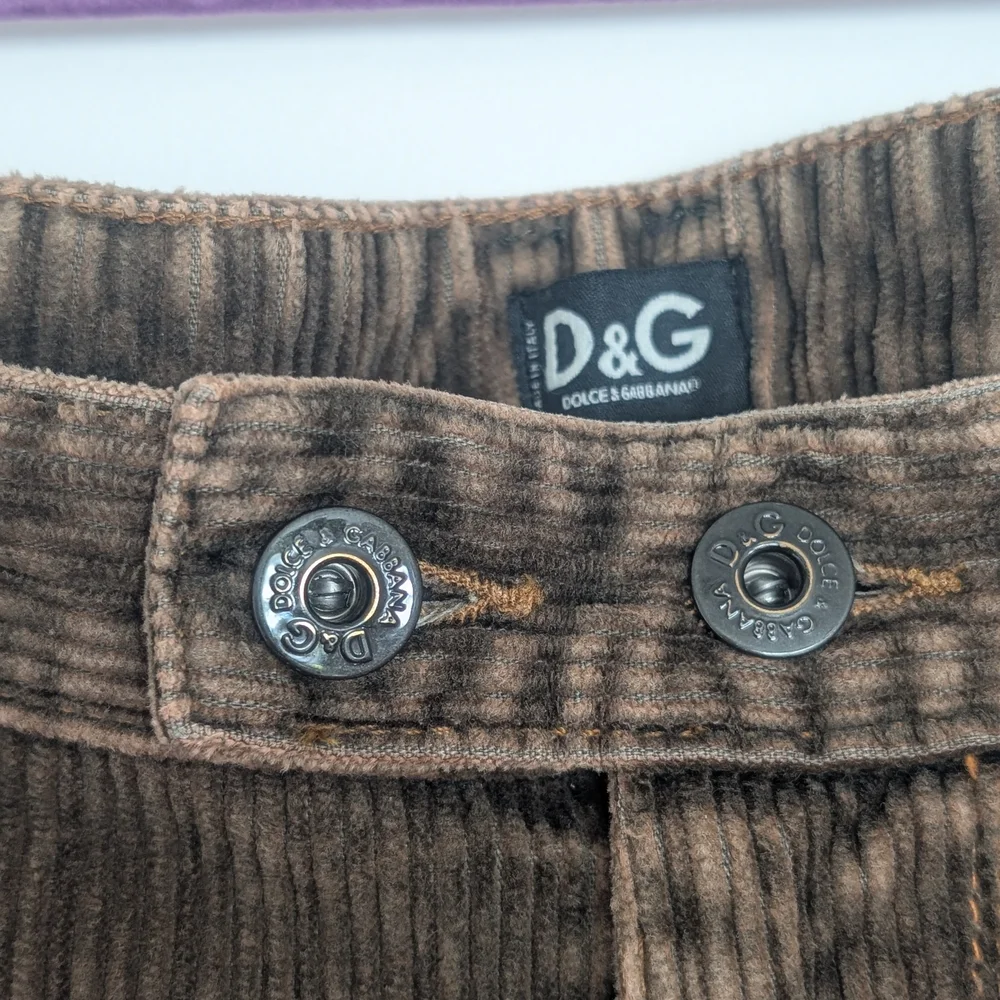 D&G Dolce & Gabbana Corduroy Pants - Brown 34 Waist - Picture 5 of 9